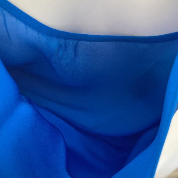 Diane von Furstenberg Bright Blue Sleeveless Silk Blouse Medium - Picture 5 of 10